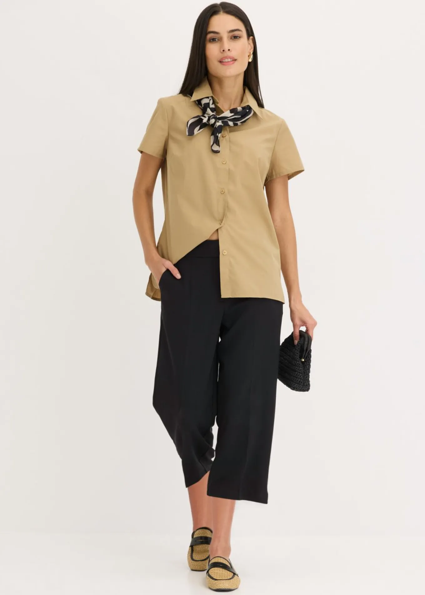 Blusa de manga corta de popelín