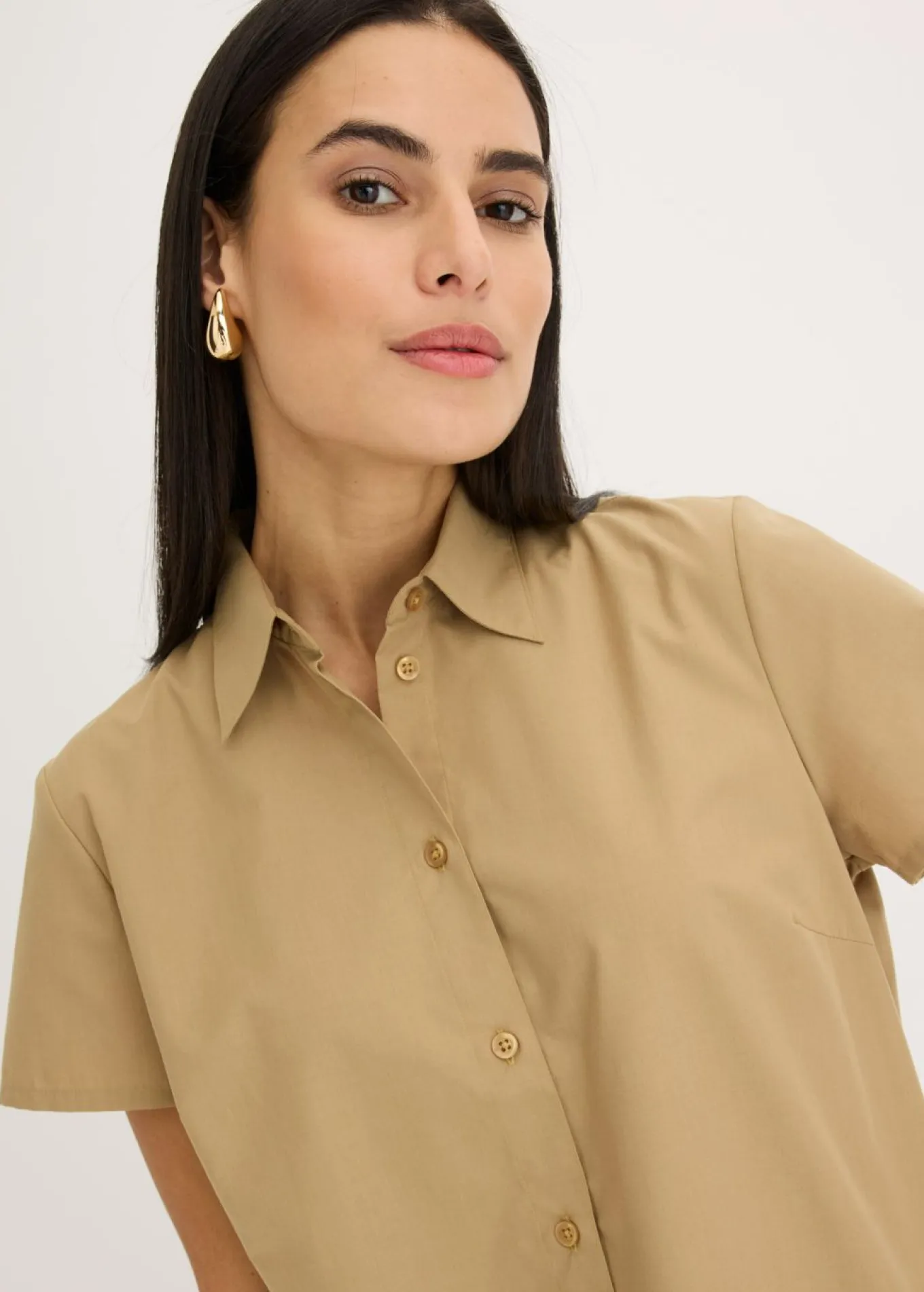 Blusa de manga corta de popelín