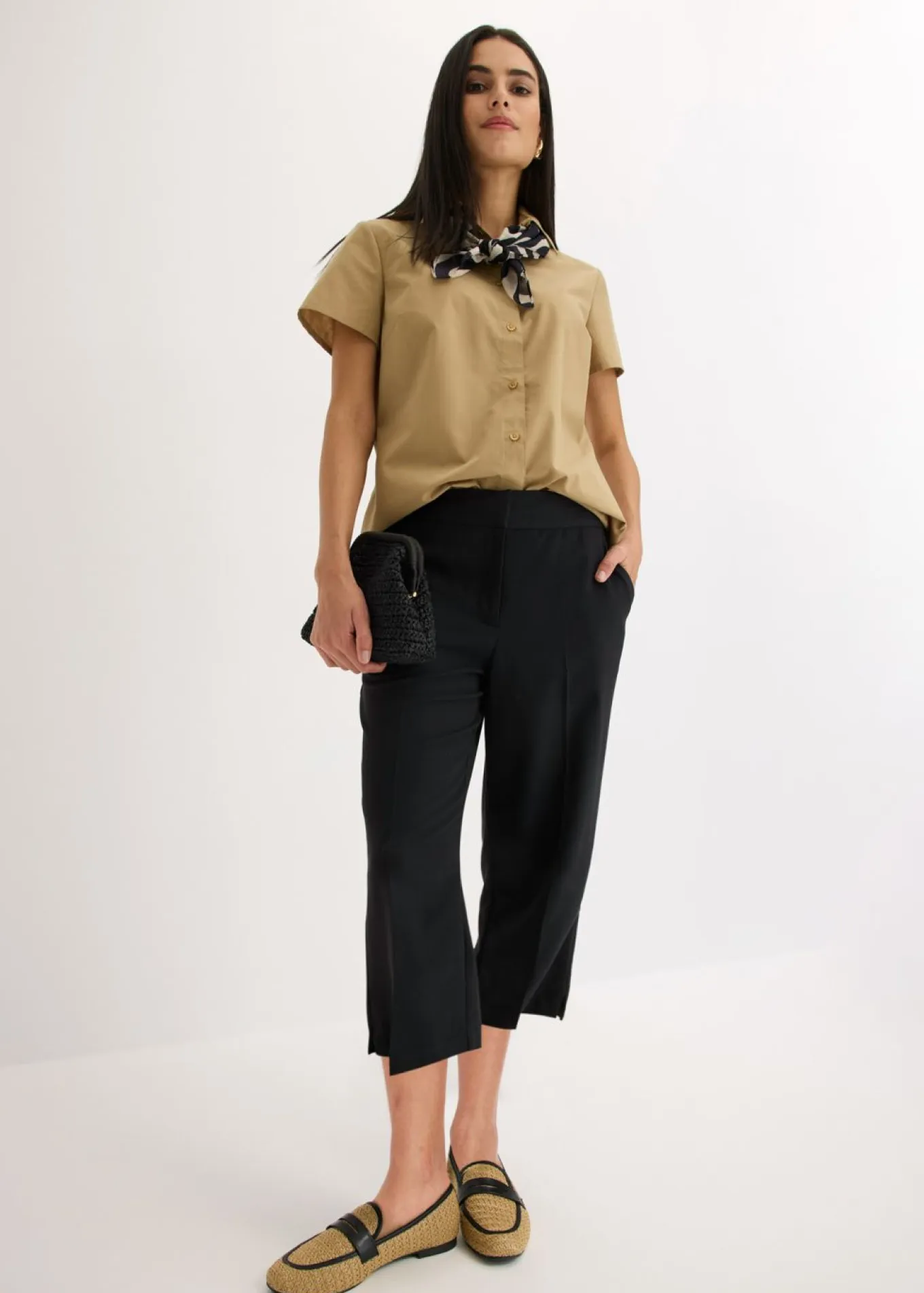 Blusa de manga corta de popelín