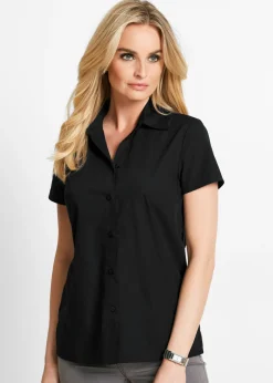 Blusa de manga corta de popelín