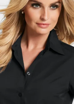 Blusa de manga corta de popelín