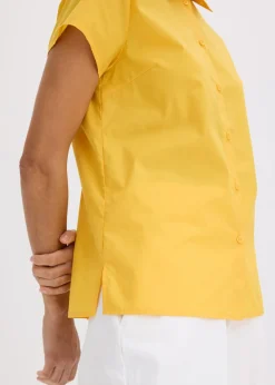 Blusa de manga corta de popelín
