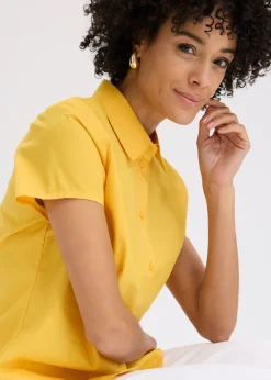 Blusa de manga corta de popelín