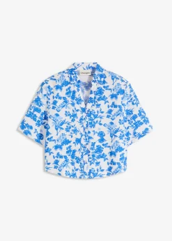 Blusa de manga corta de suave mezcla de viscosa