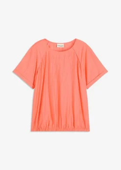Blusa de manga corta de suave mezcla de viscosa