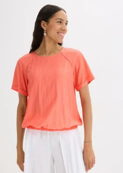 Blusa de manga corta de suave mezcla de viscosa