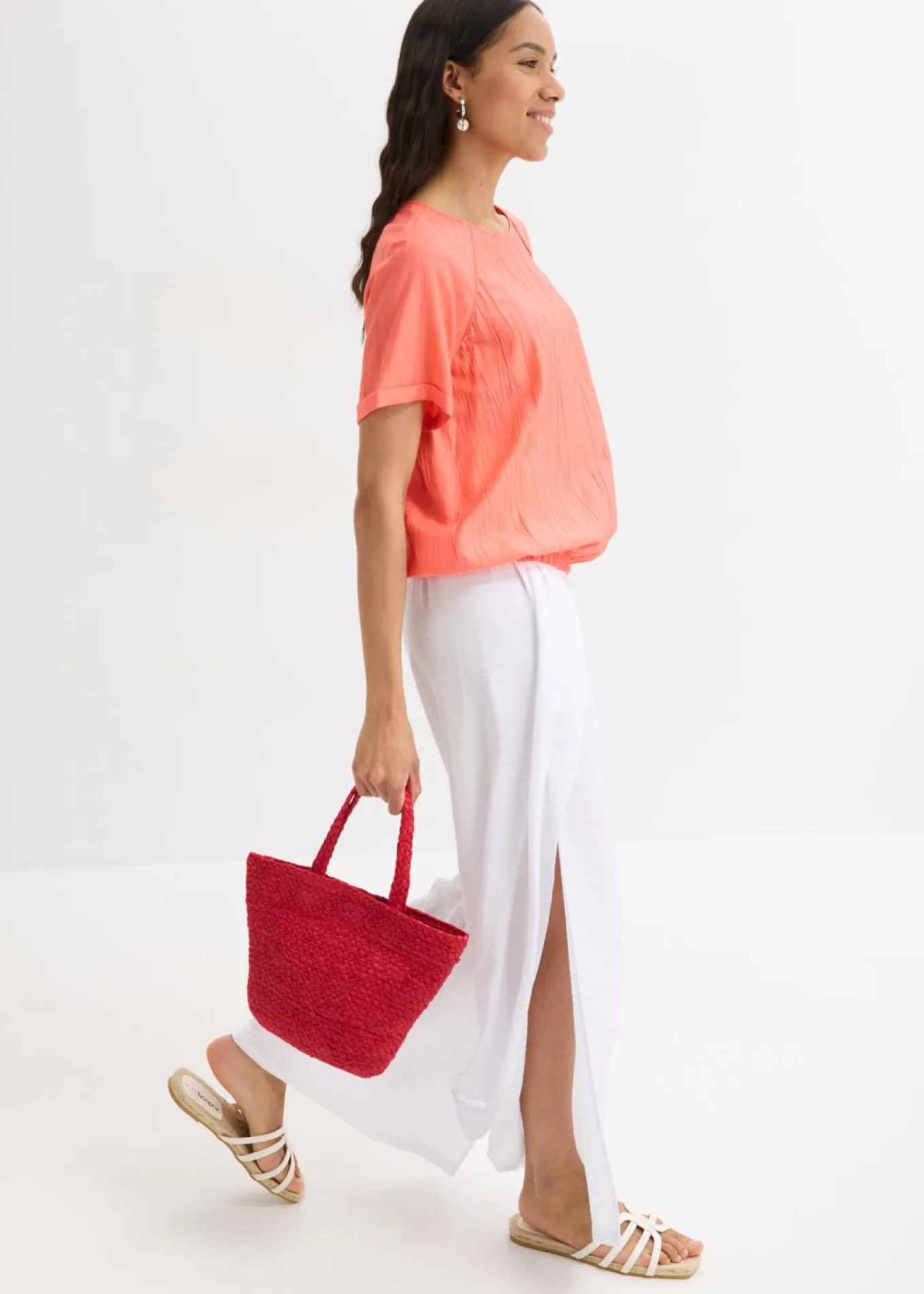 Blusa de manga corta de suave mezcla de viscosa