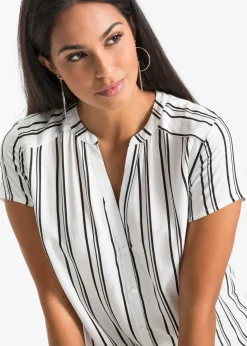 Blusa de manga corta de viscosa pura