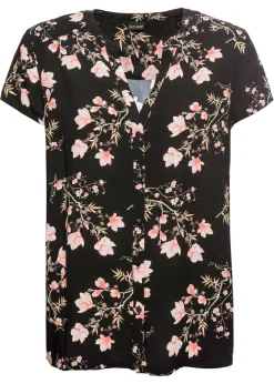 Blusa de manga corta de viscosa pura