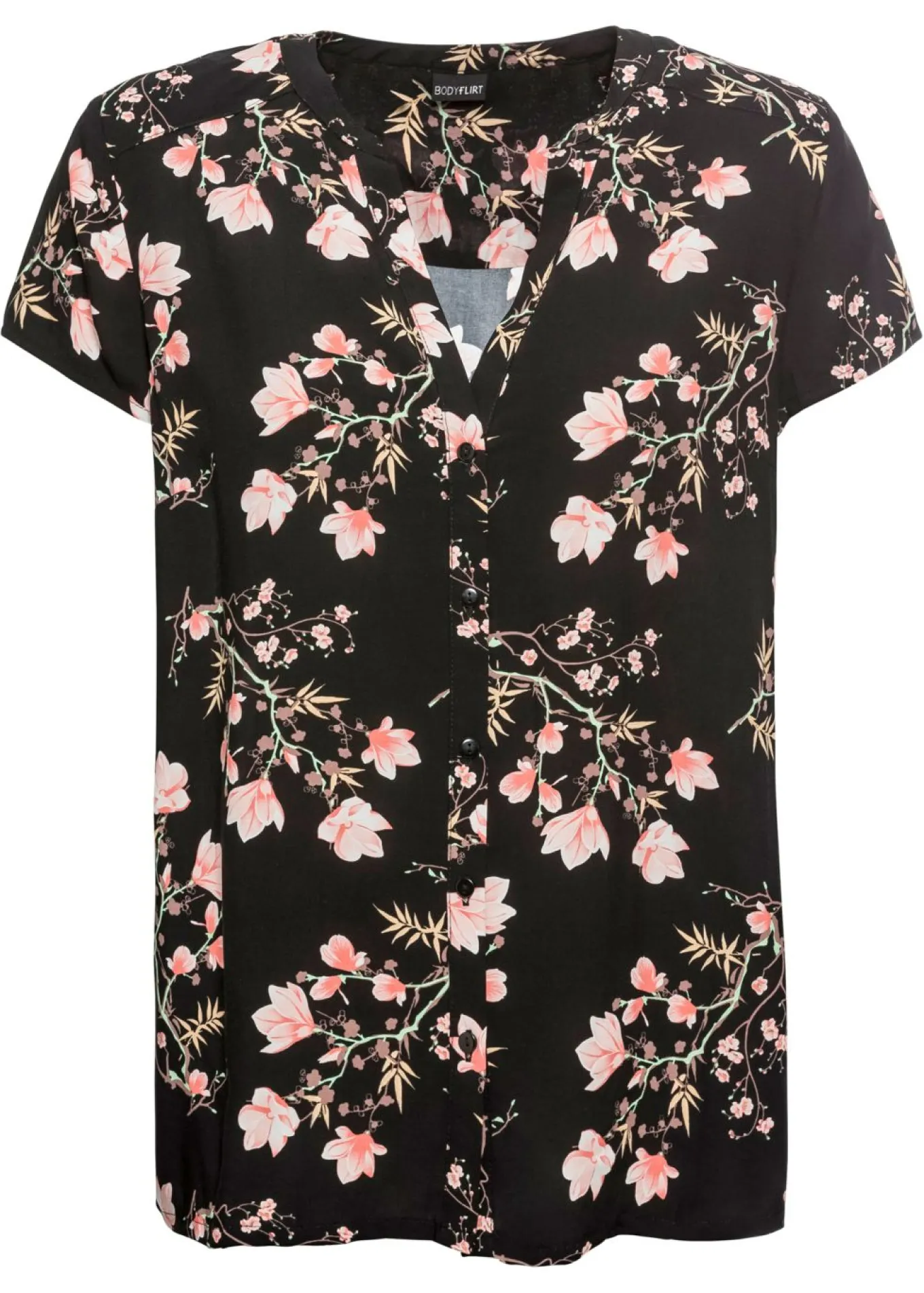 Blusa de manga corta de viscosa pura