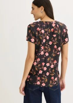 Blusa de manga corta de viscosa pura