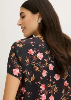 Blusa de manga corta de viscosa pura