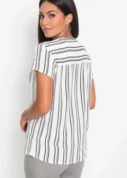 Blusa de manga corta de viscosa pura