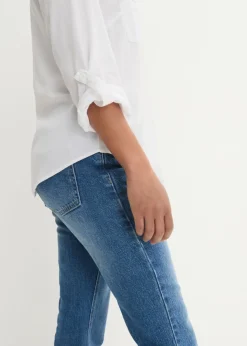 Blusa de manga larga con escote en V de viscosa fluida