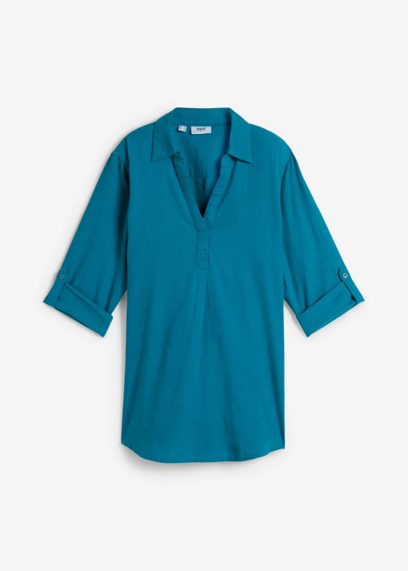 Blusa de mangas 3/4 con lino