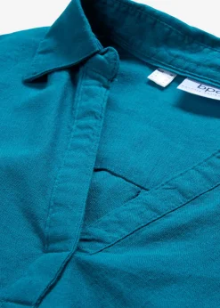 Blusa de mangas 3/4 con lino