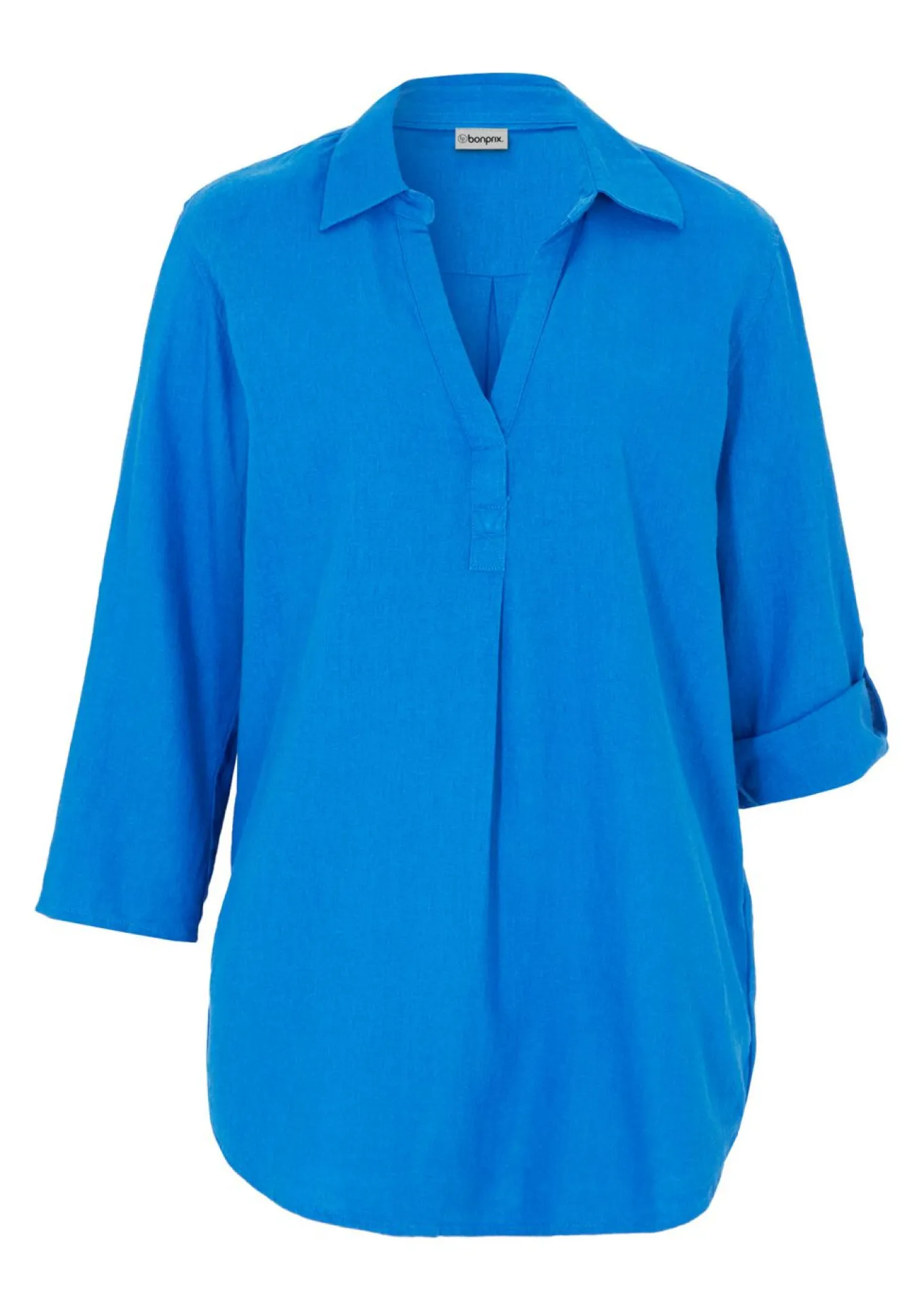 Blusa de mangas 3/4 con lino