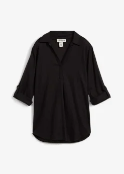 Blusa de mangas 3/4 con lino