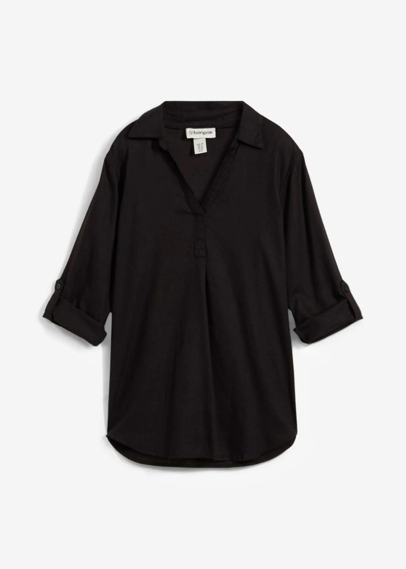 Blusa de mangas 3/4 con lino