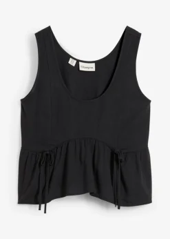 Blusa de mezcla de lino vaporoso