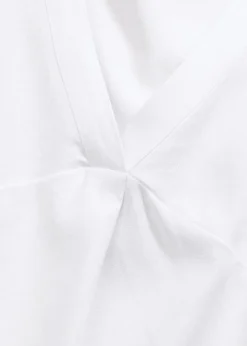 Blusa de mezcla de lino vaporoso