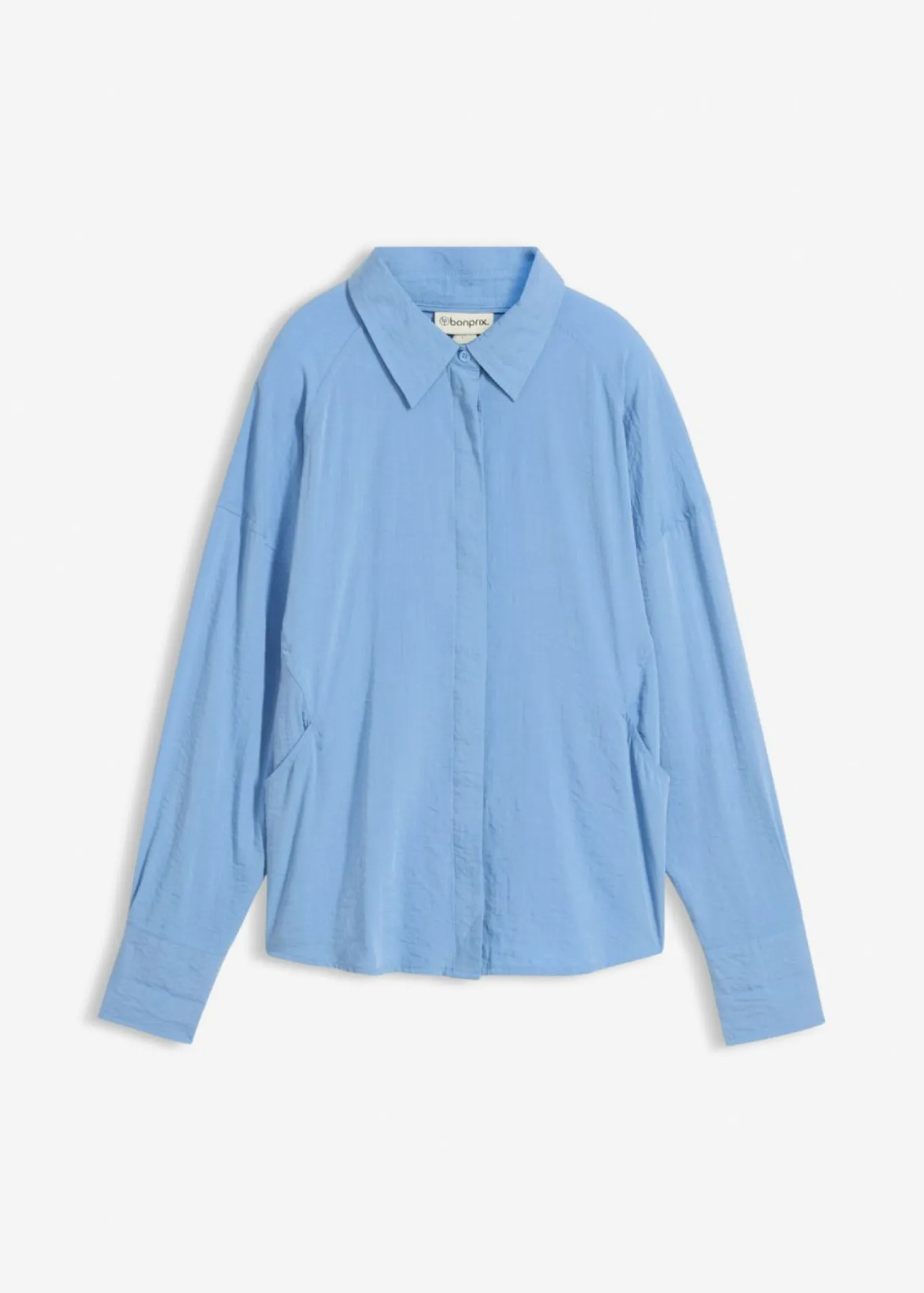 Blusa de mezcla de viscosa con bolsillos