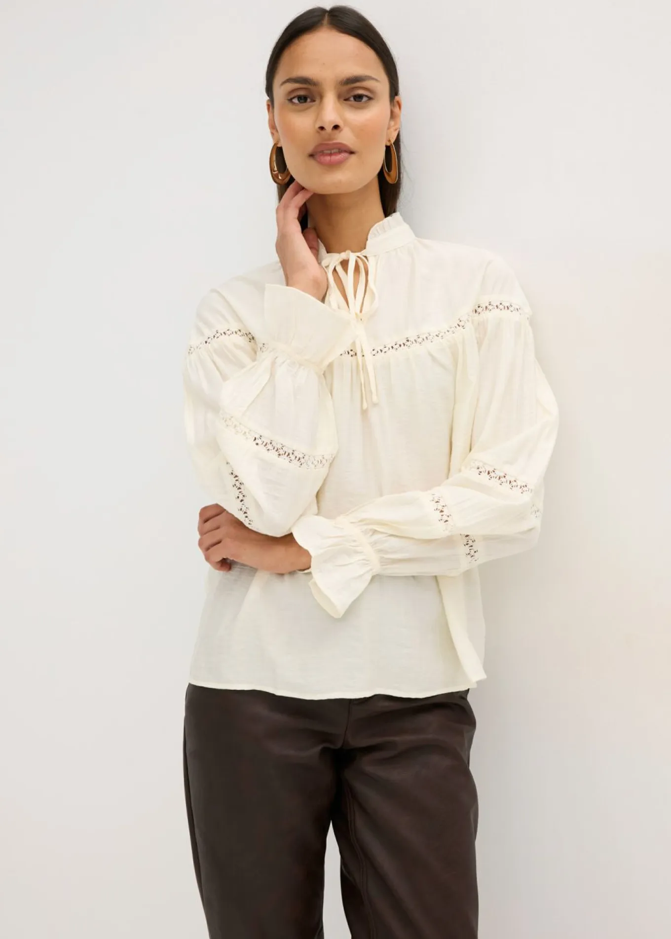 Blusa de mezcla de viscosa fina