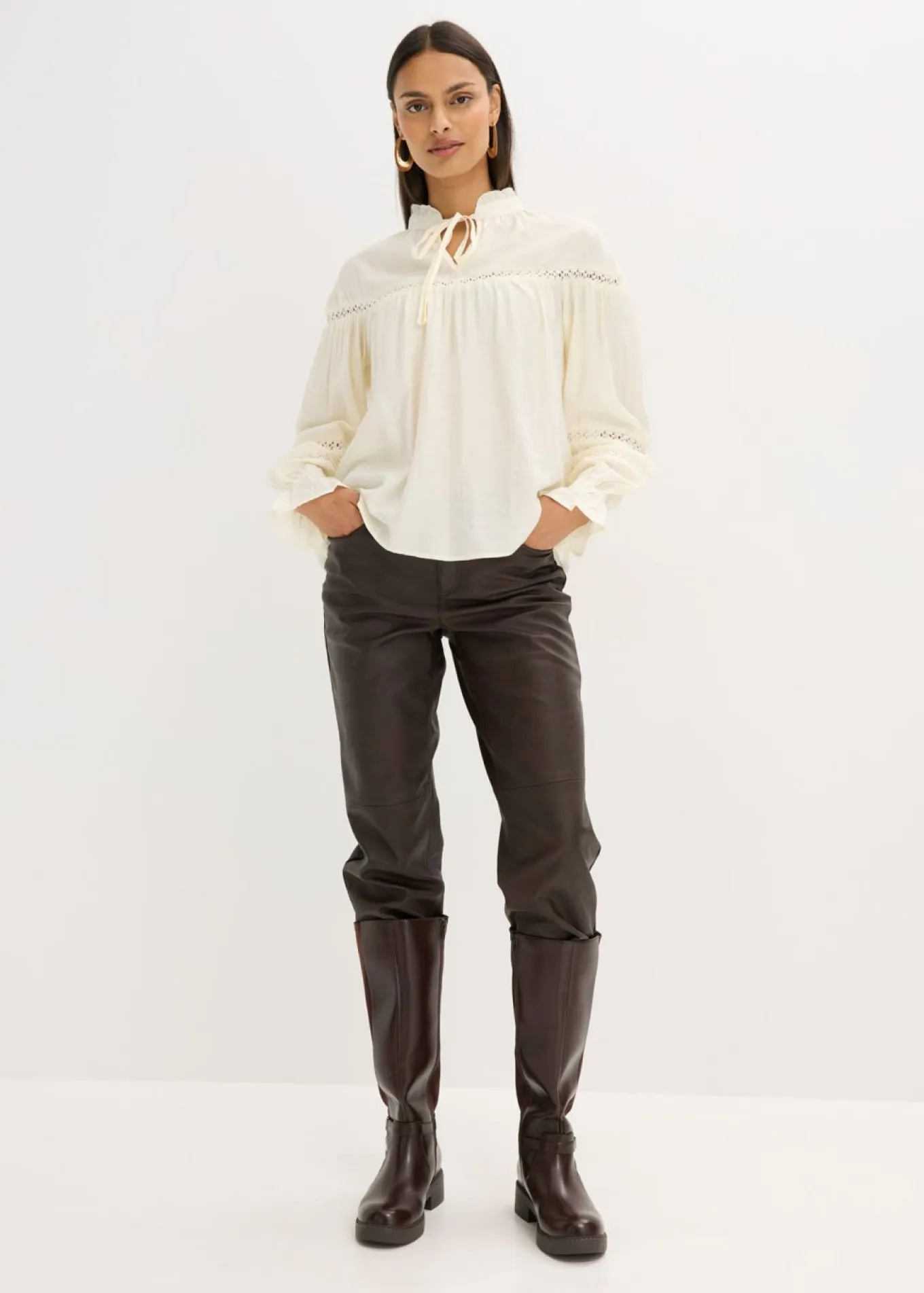Blusa de mezcla de viscosa fina