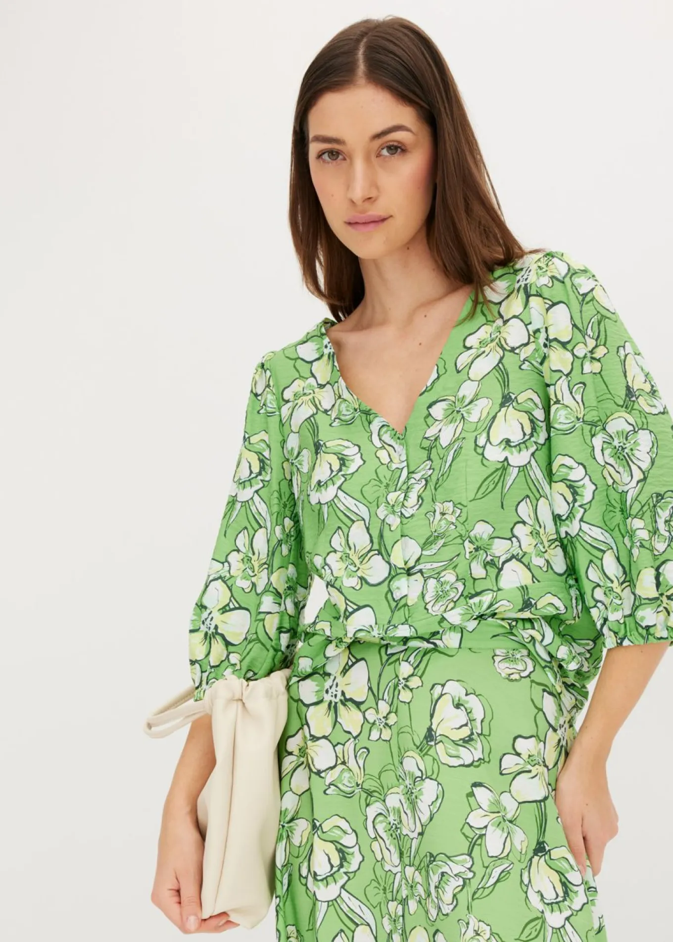 Blusa de mezcla de viscosa fluida