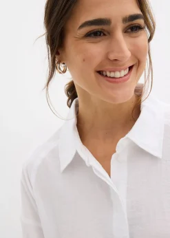 Blusa de mezcla de viscosa con bolsillos