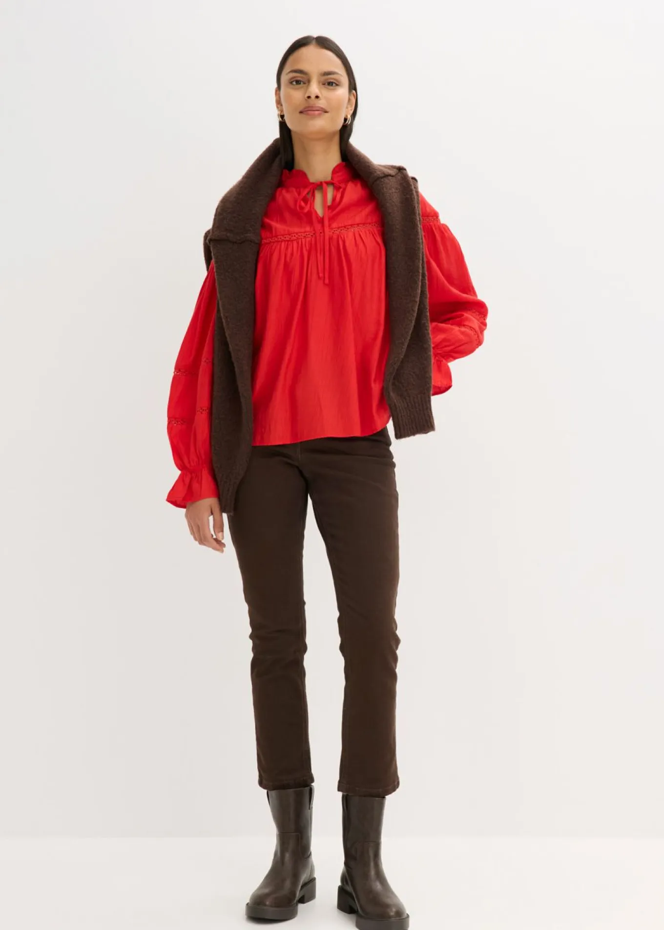 Blusa de mezcla de viscosa fina