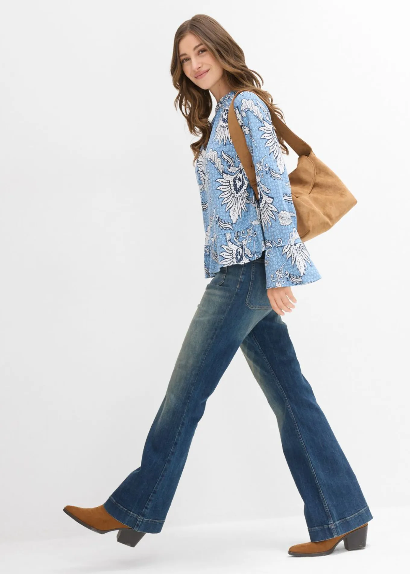 Blusa de mezcla suave de modal