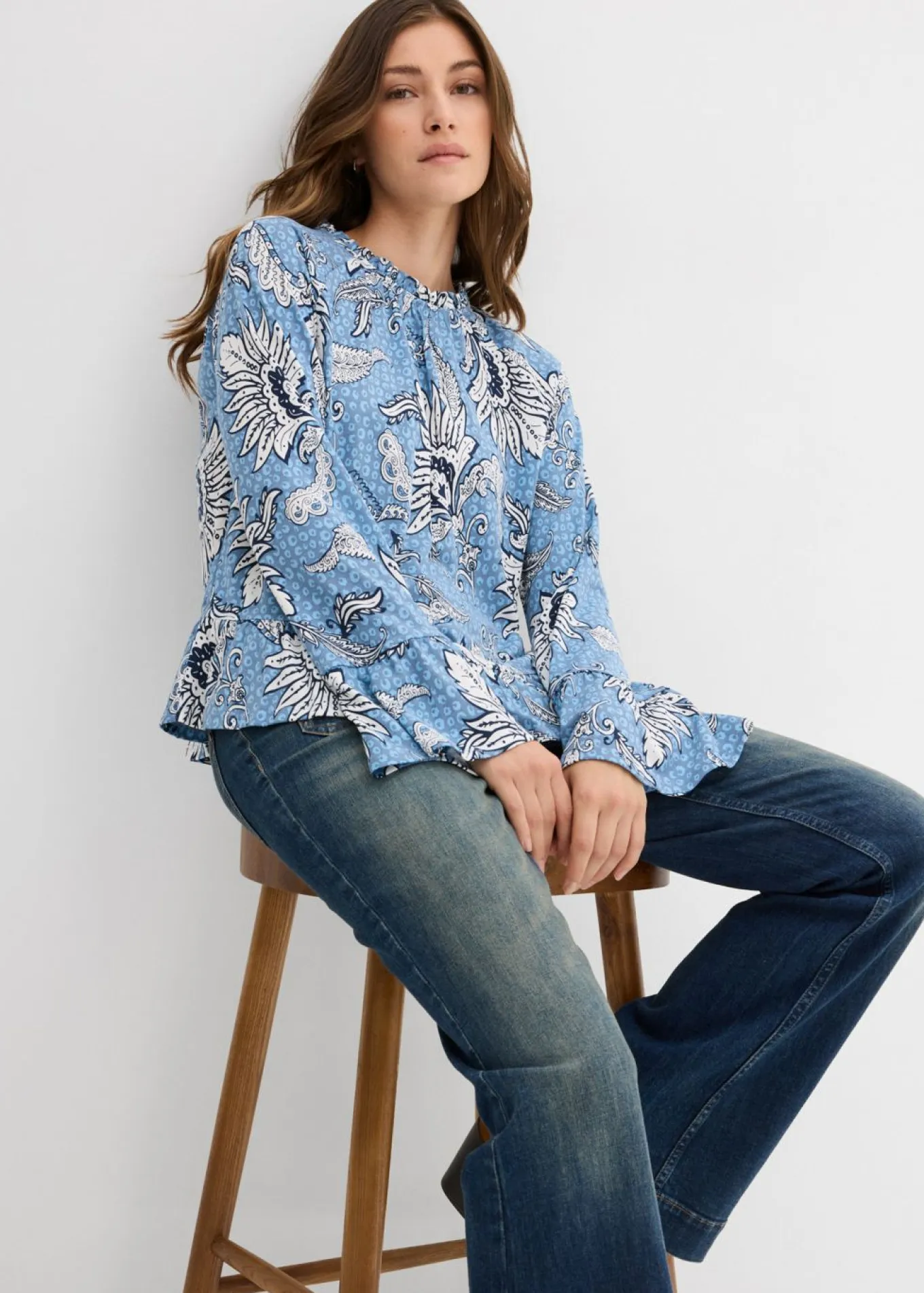 Blusa de mezcla suave de modal