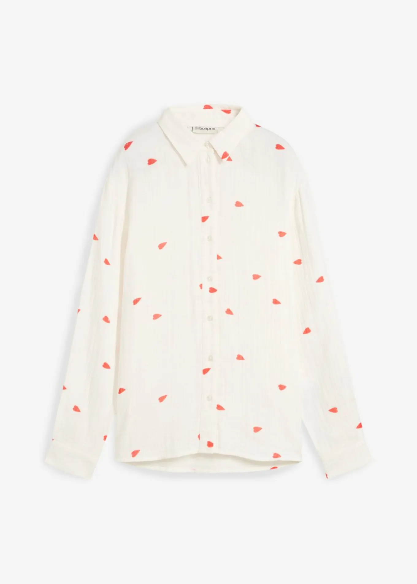 Blusa de muselina con corazones