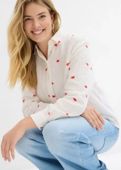 Blusa de muselina con corazones