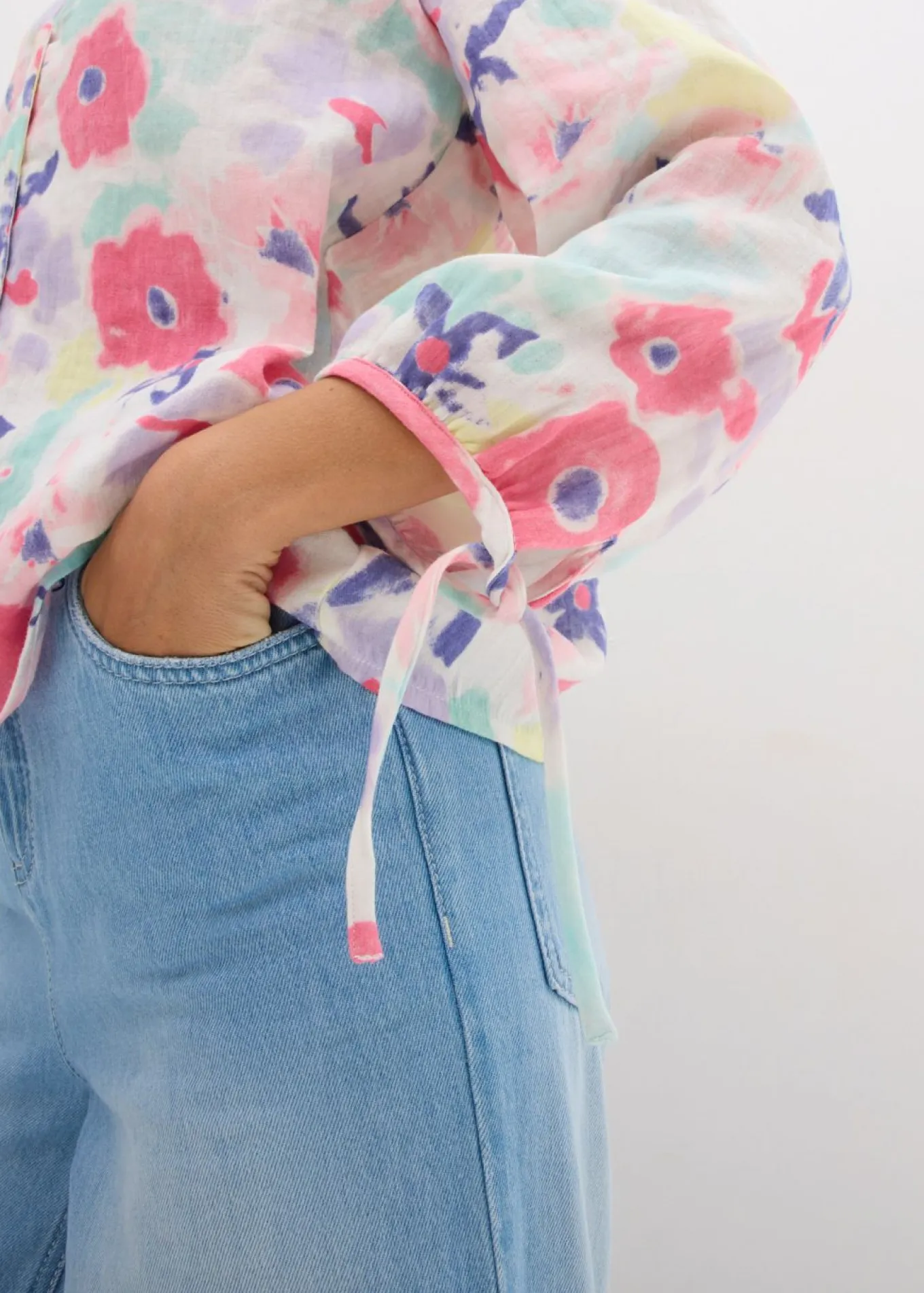 Blusa de muselina de algodón puro