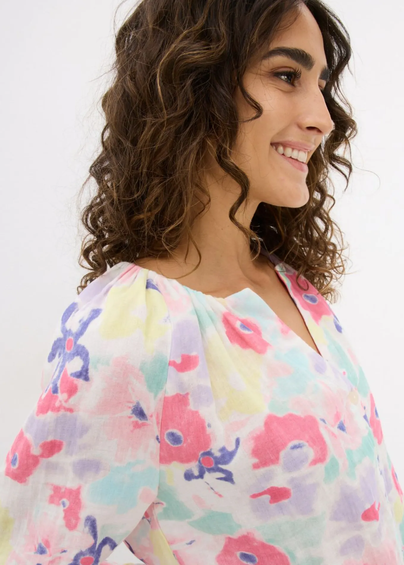 Blusa de muselina de algodón puro