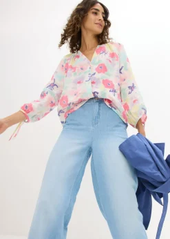 Blusa de muselina de algodón puro