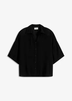 Blusa de playa corta de viscosa fluida