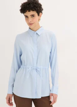 Blusa de popelín con pliegues