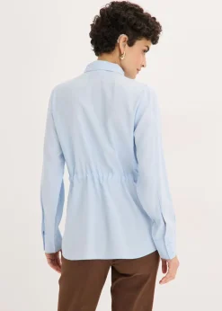 Blusa de popelín con pliegues