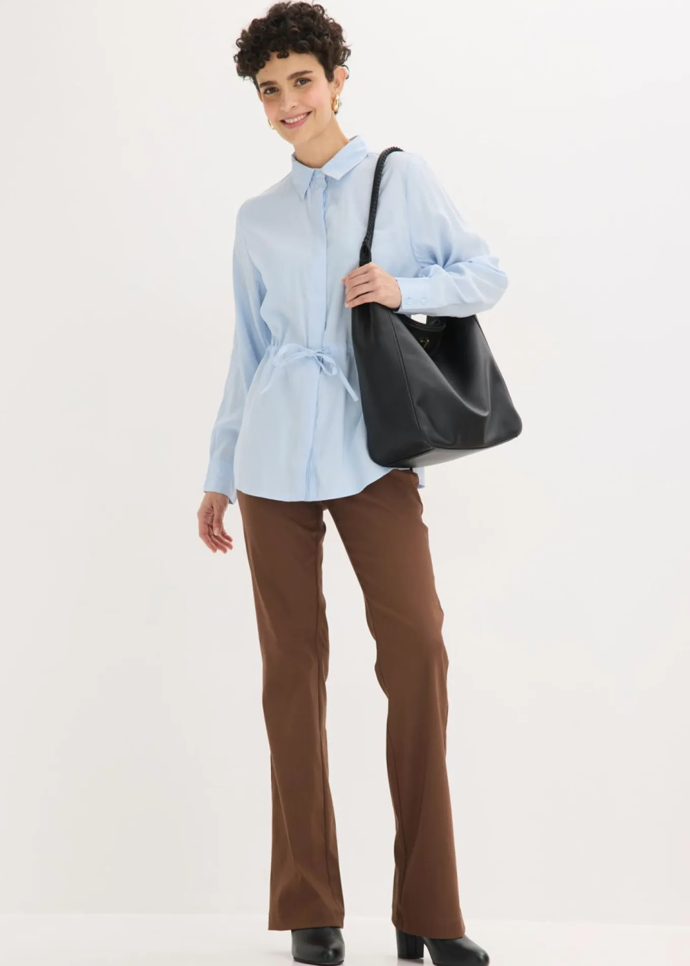 Blusa de popelín con pliegues