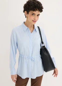 Blusa de popelín con pliegues