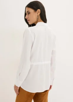 Blusa de popelín con pliegues