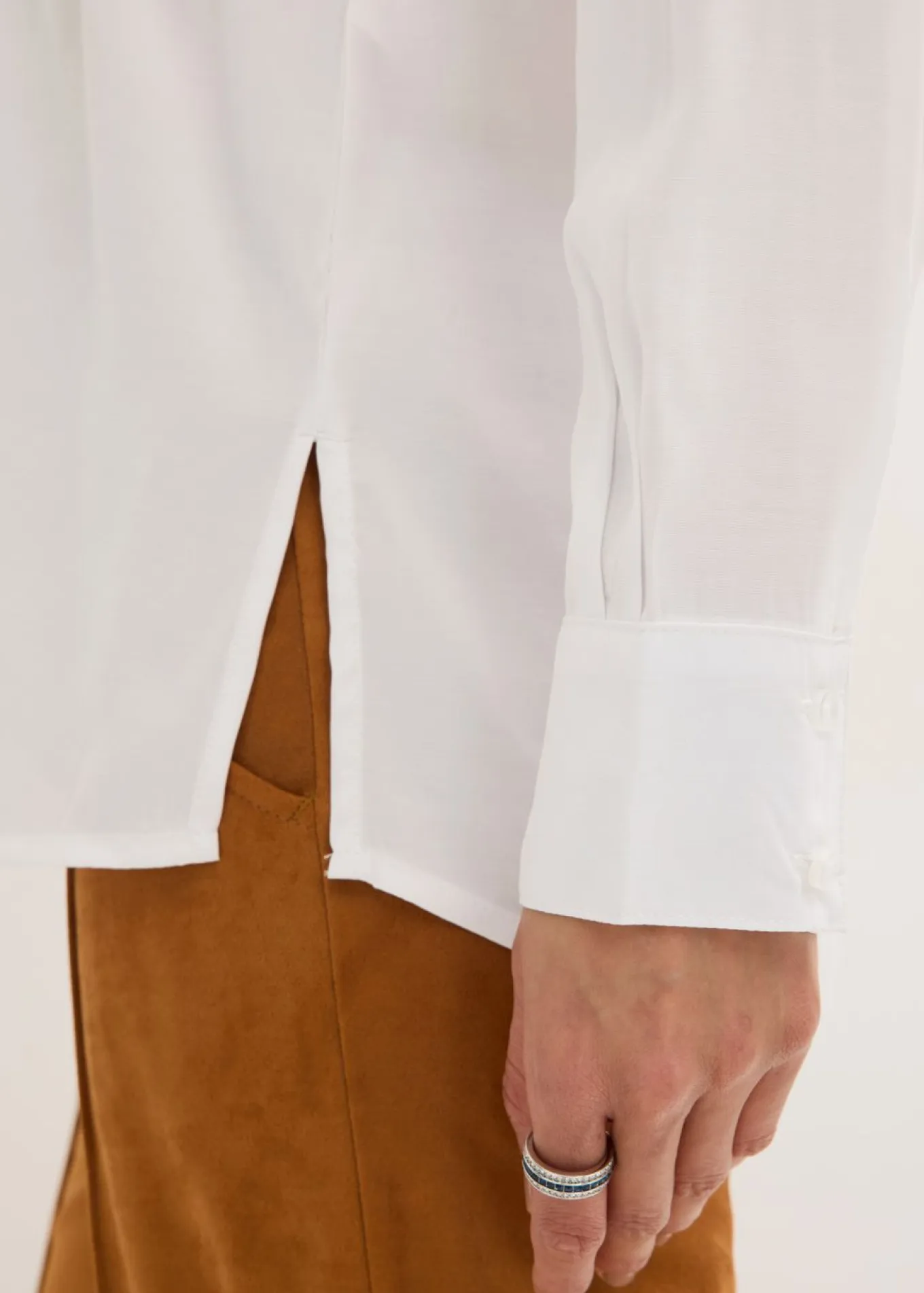 Blusa de popelín con pliegues
