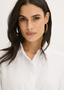 Blusa de popelín con pliegues