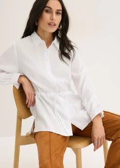 Blusa de popelín con pliegues