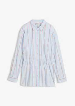 Blusa de popelín de algodón elástico