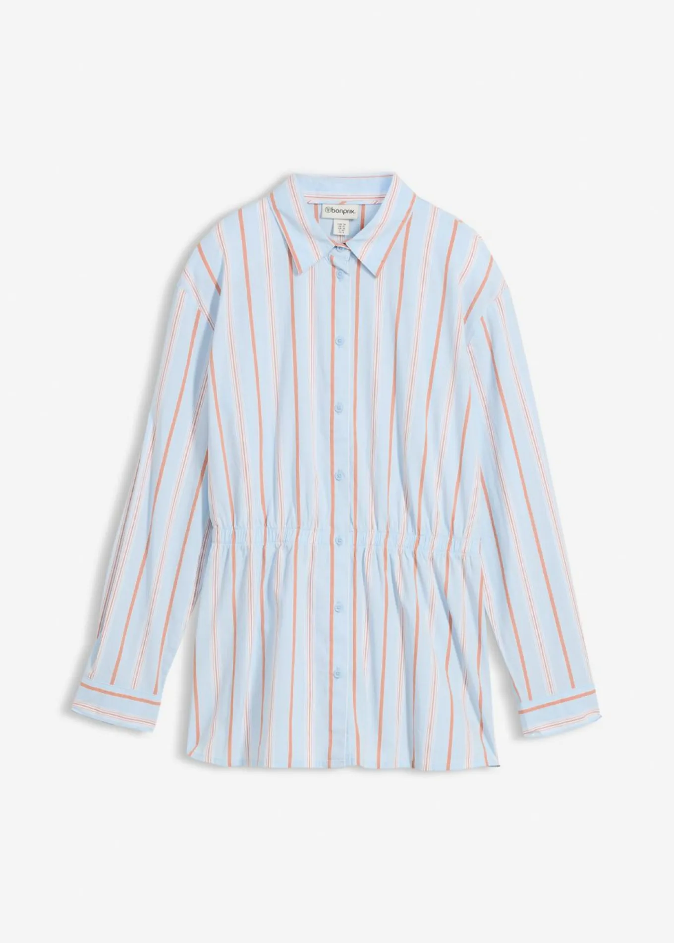 Blusa de popelín de algodón elástico