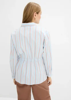 Blusa de popelín de algodón elástico